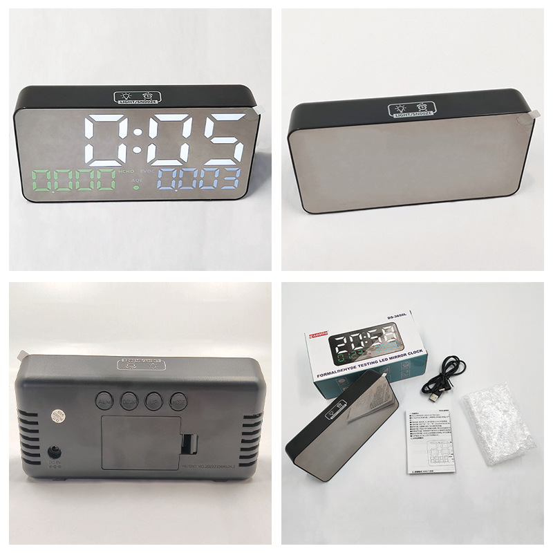 New formaldehyde detection clock two-in-one air quality monitoring electronic clock TVOC temperature and humidity alarm clock