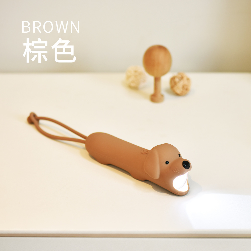 Animal Silicone Flashlight USB Charging Portable Children's Cartoon Cute Shape Two-Gear Handheld Light