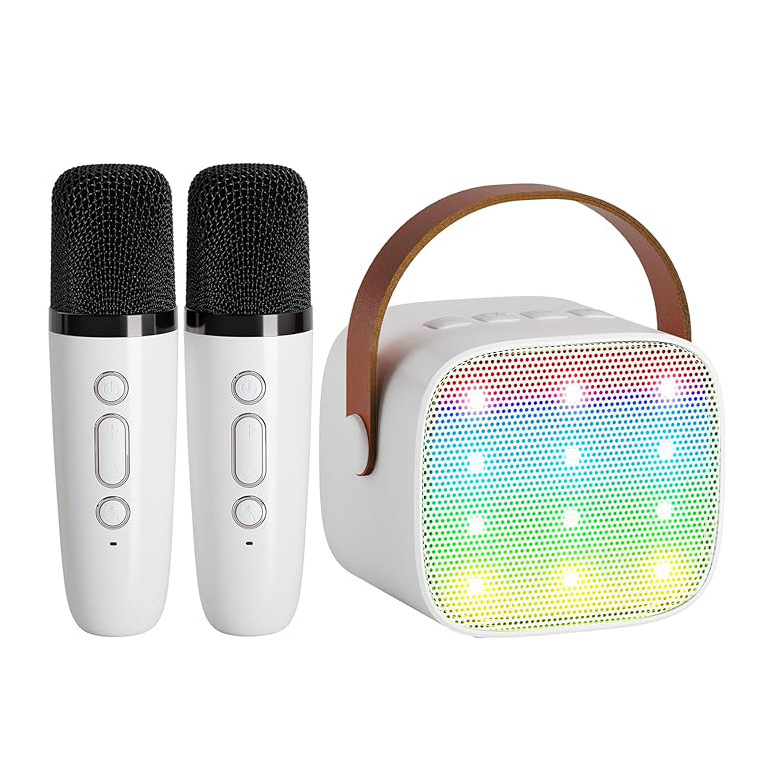 K Song Colorful Audio Microphone LED with Breathing Light Portable Outdoor Home KTV Microphone Set