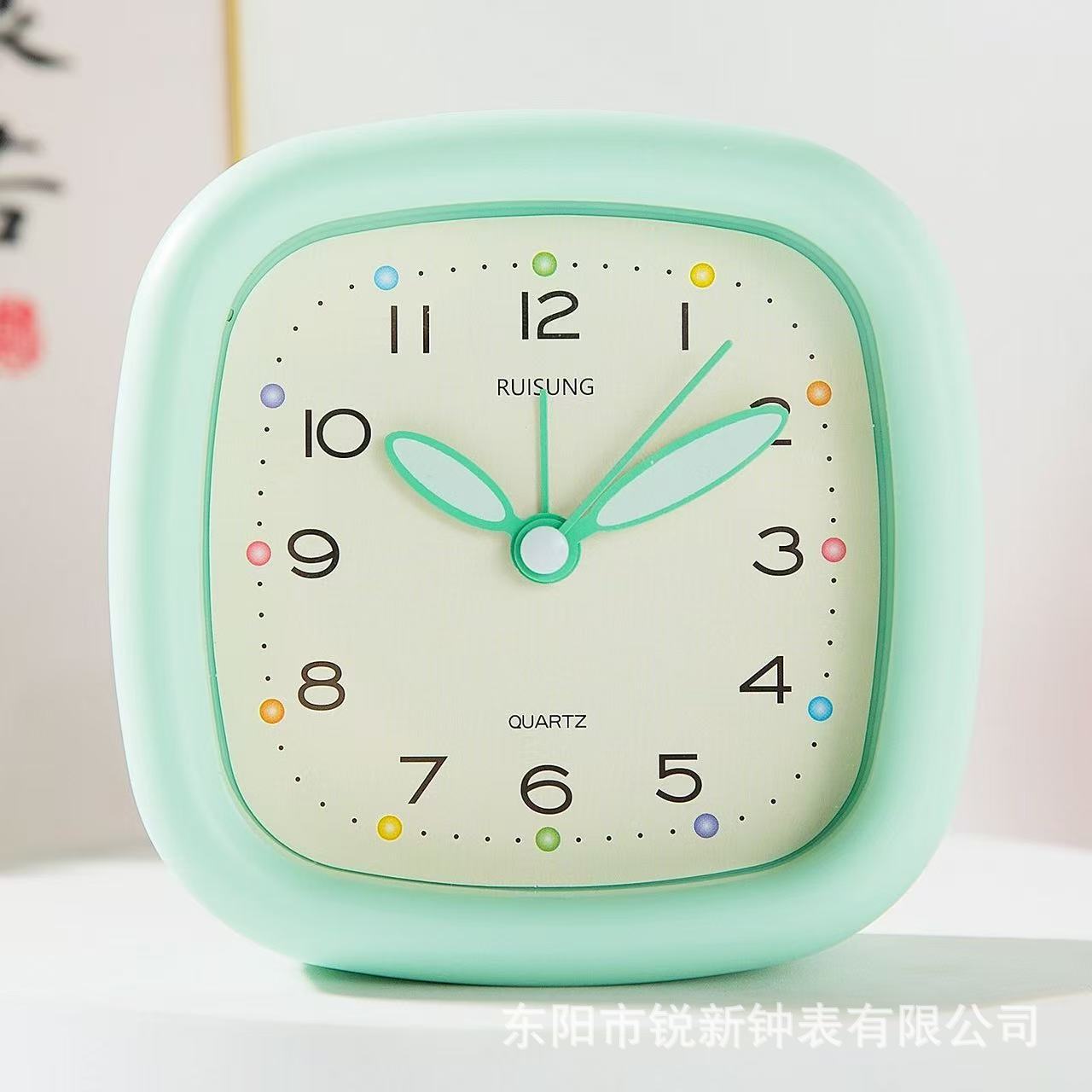 Cream style alarm clock student lazy wake-up clock simple silent night light children learning clock