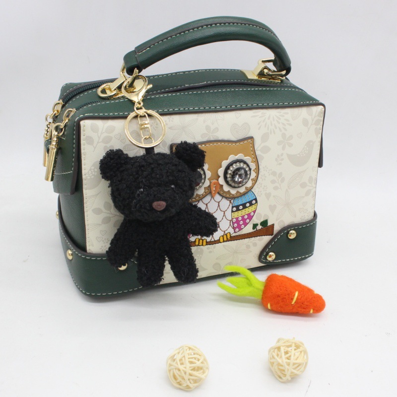 New Cartoon Cute Curly Teddy Bear Plush Keychain Bag Charm Decoration Clothes Shoes Accessories