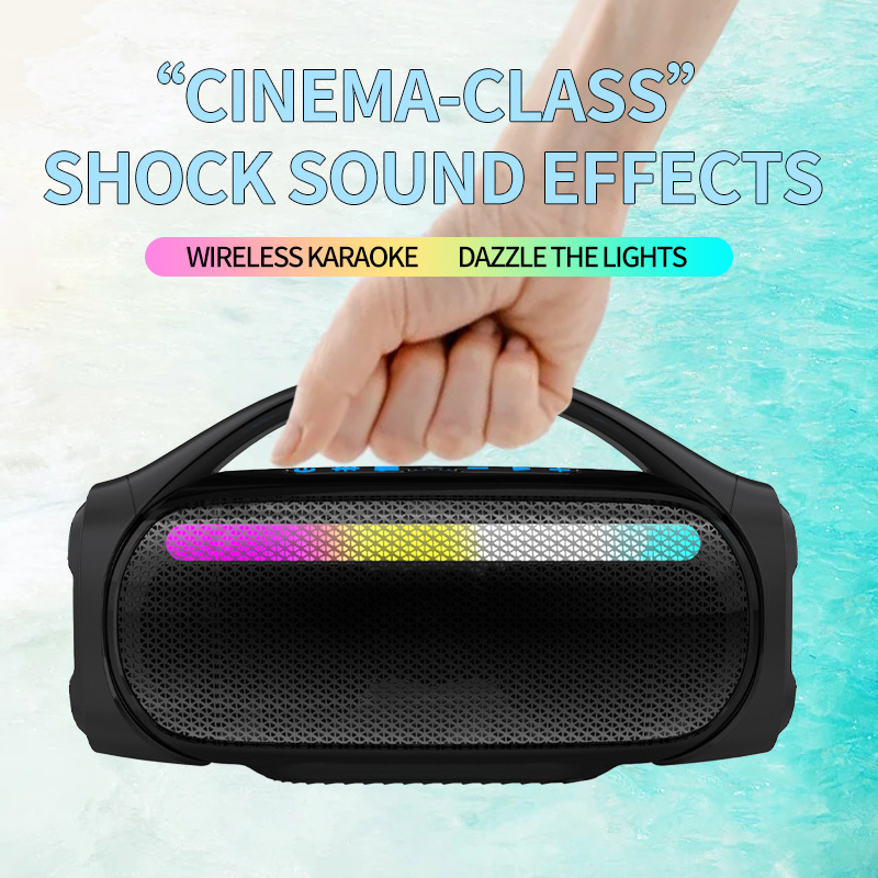 New 60W High-Power Outdoor Bluetooth Speaker with RGB Rhythm Lighting and Ultra-Powerful Subwoofer—Outdoor Wireless Speaker