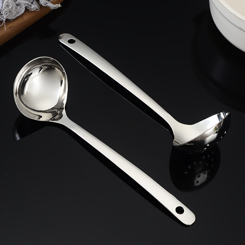 316 stainless steel soup spoon, slotted spoon, hotel hot pot spoon, kitchen tool, soup ladle, cooking small spoon, with LOGO