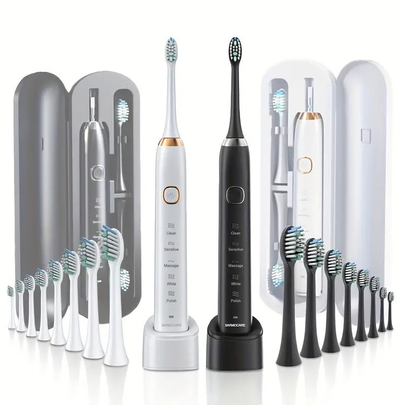 8-head electric toothbrush for adults, rechargeable soft bristle electric toothbrush with magnetic levitation