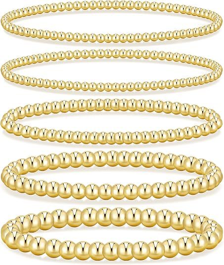 Pearl CC Bead Bracelet Multi-Layer Stacking Gold Bead Chain Women's Bracelet