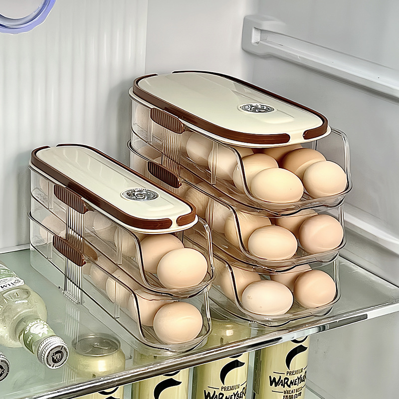 Egg Storage Box Side Door Storage Refrigerator Special Food Grade Rolling Egg Rack Fresh-Keeping Shelf Tray
