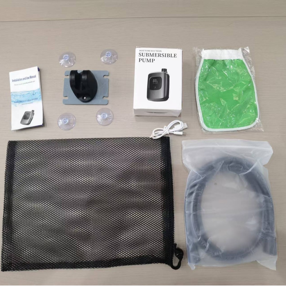 Outdoor Shower Portable Shower Head Sprayer Camping Rechargeable Self-Priming Water Pump
