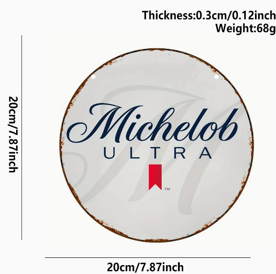 20*20*0.3cm · 木质标语挂牌 Michelob Ultra