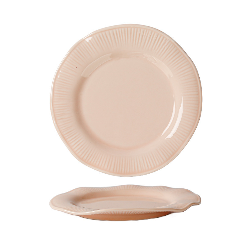 Ceramic bowl plate dish set cream style simple home rice bowl vegetable plate cup bowl chopsticks combination bowl