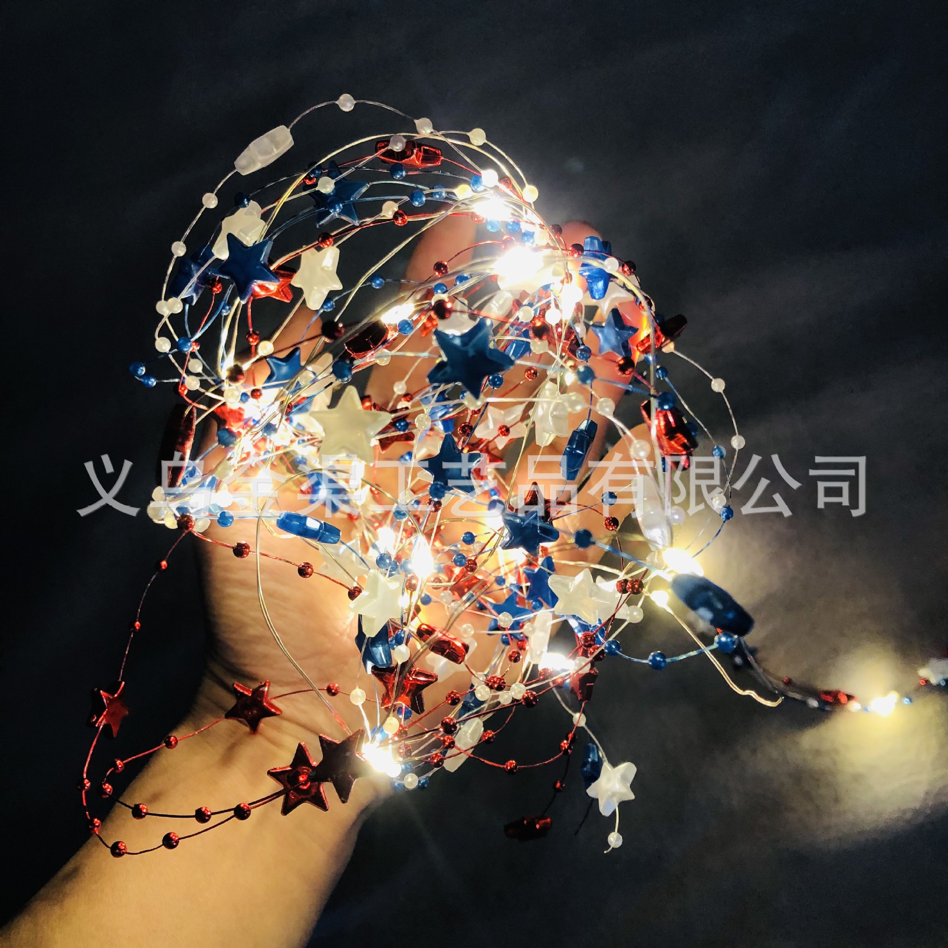 American Flag LED Independence Day Light String Red White Blue Light String Themed Party Decorative Lights