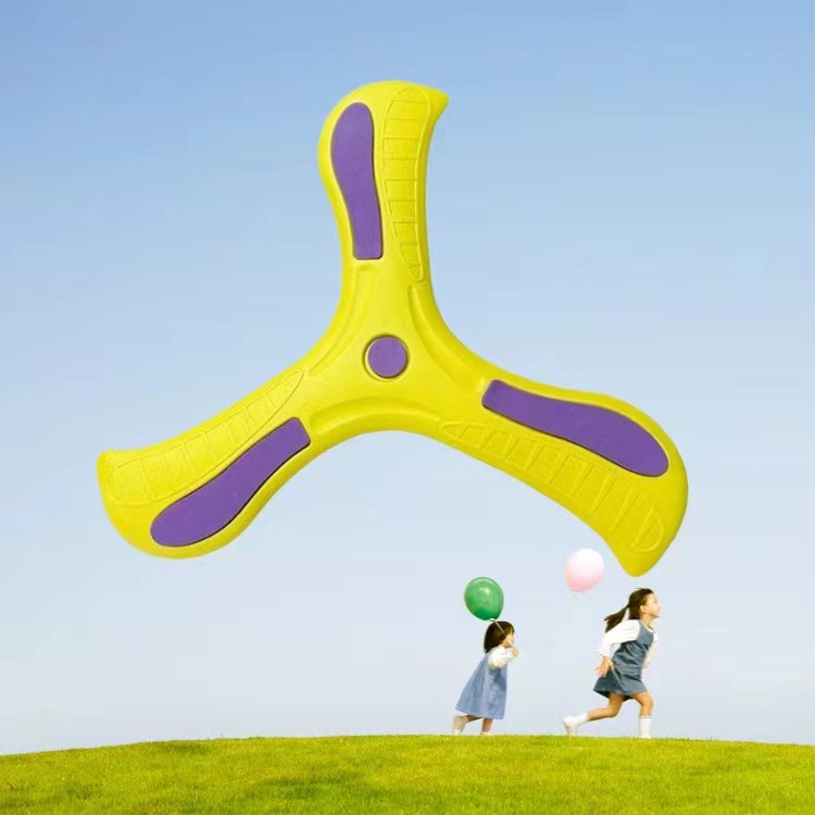 Children's Large Boomerang Toy That Flies Back and Won'T Break, Soft Frisbee Toy, Soft Three-Blade Interactive Hand-Thrown Whirlwind Frisbee