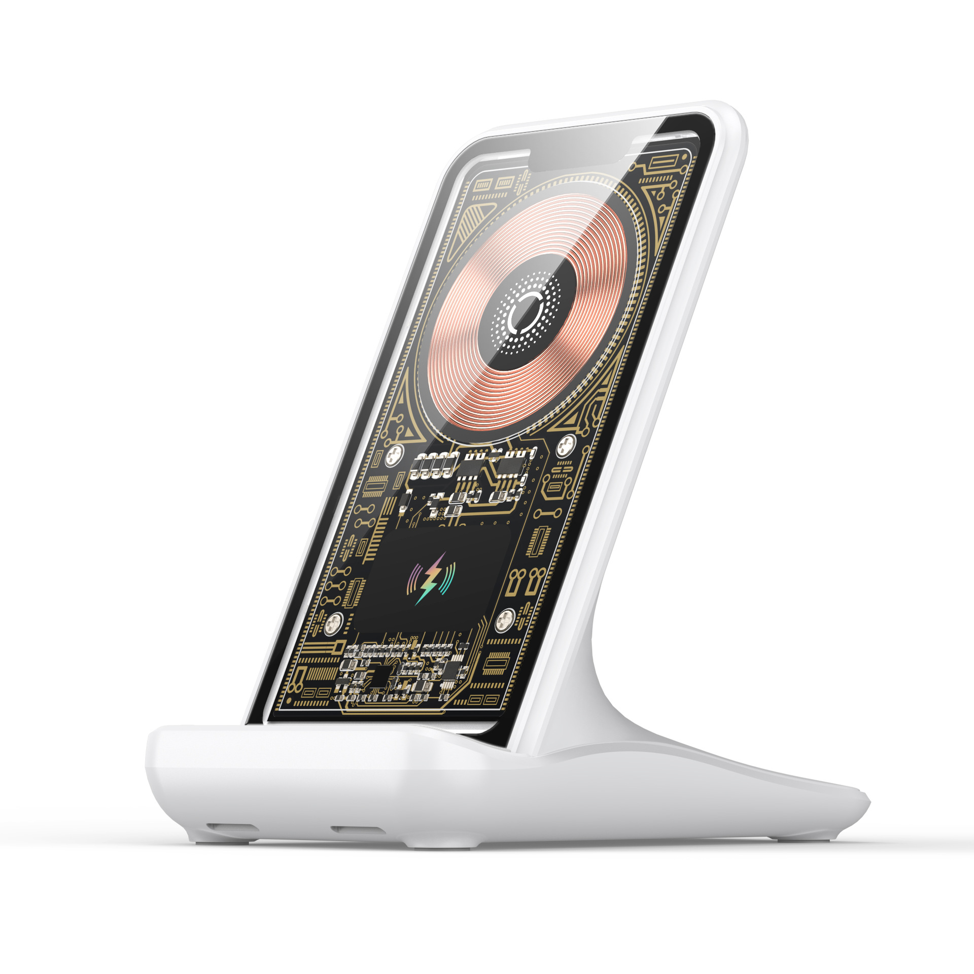 100W magnetic fast charging transparent new wireless charger supports desktop stand horizontal and vertical automatic induction