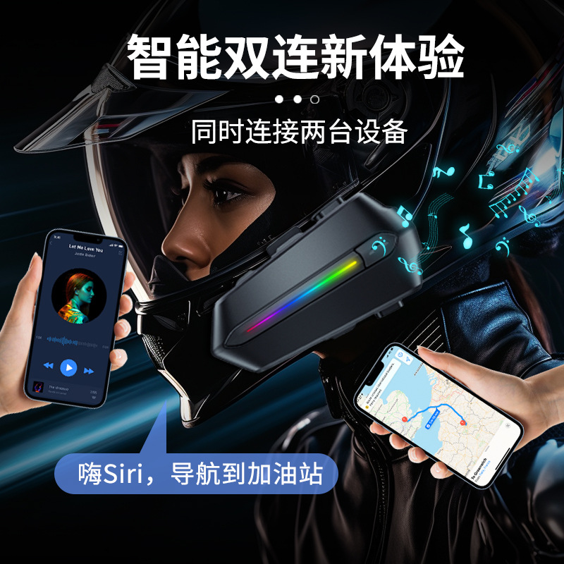 Takeaway Rider Motorcycle Touring Cycling Helmet Dedicated Bluetooth Headset with LED Screen Display Ultra-Long Battery Life Helmet Headset