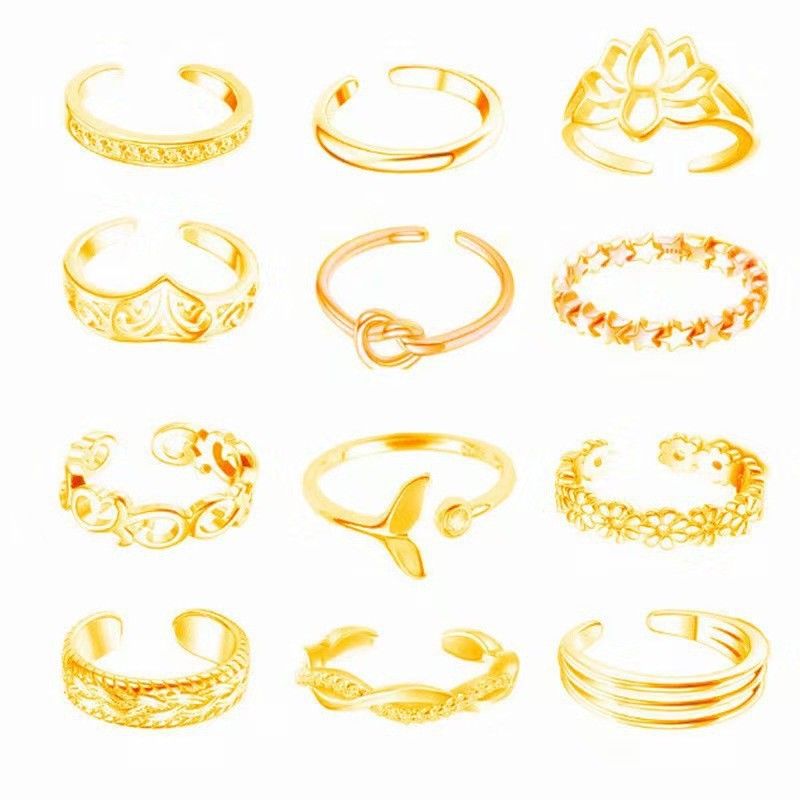 Beach Alloy Toe Ring Adjustable Heart Star Moon Open Accessories