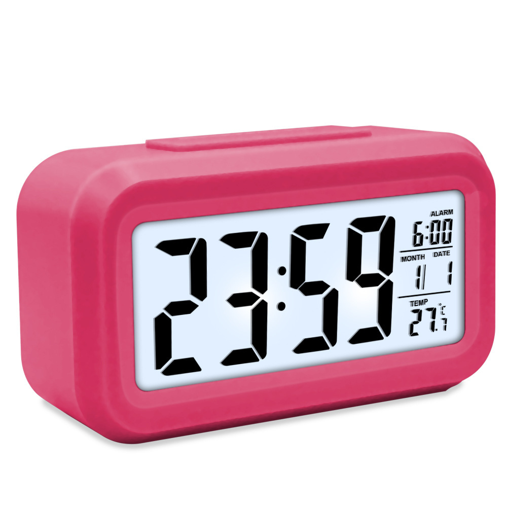 Temperature version smart clock silent clock snooze electronic clock light sensor alarm clock with voice student special alarm clock