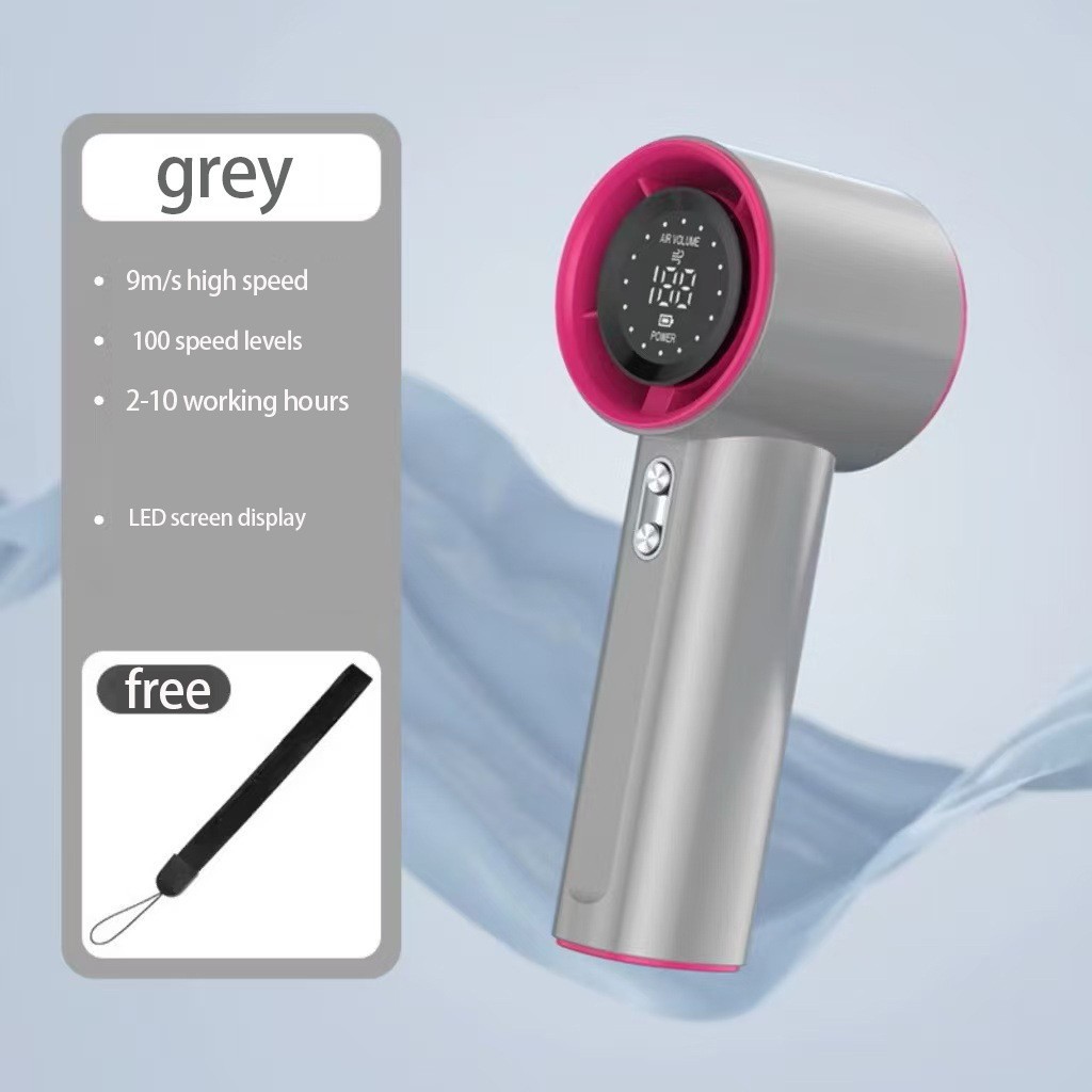 S001 Handheld Small Fan USB Charging 100 Gear Digital Display Mini High Speed Handheld Turbo Violent Fan