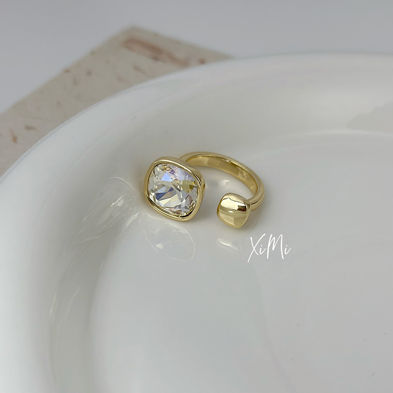 Blue Gemstone Open Ring for Women Delicate Index Finger Ring Vintage Style