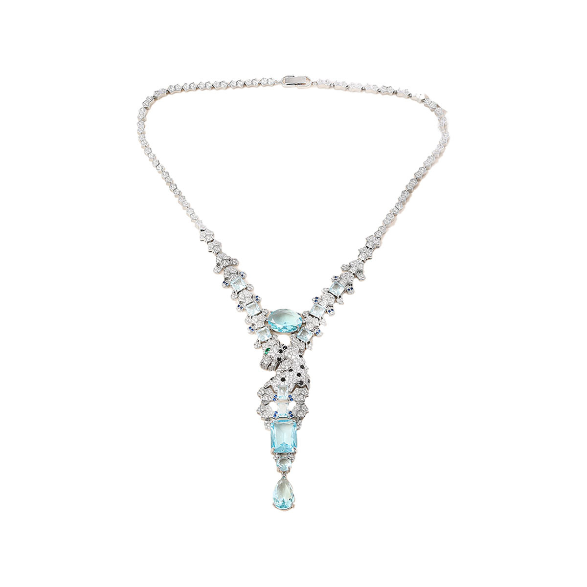 Leopard design necklace daily matching accessories micro-set zircon