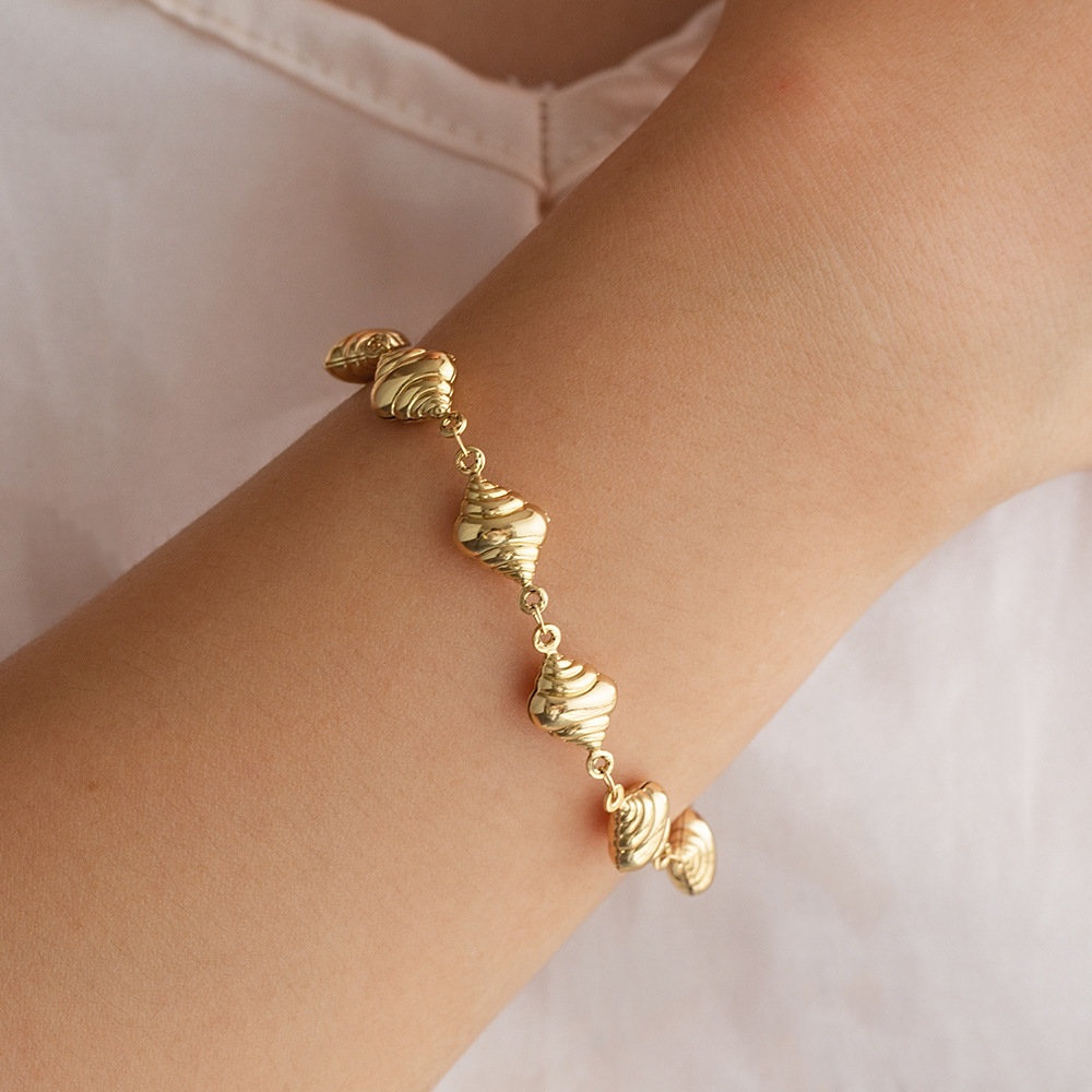Stainless steel hollow bracelet for women, cross chain, 18K handmade chain