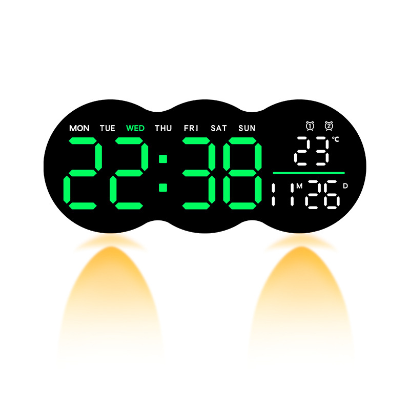 New Living Room Wall Clock Digital LED Electronic Clock with Light Multifunctional Alarm Clock Temperature with Remote Control 2808