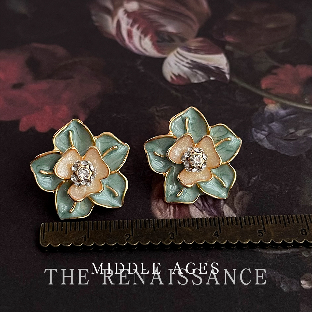 Vintage Retro Enamel Drop Butterfly Earring Collection Oil Painting Style Earrings Ear Accessories