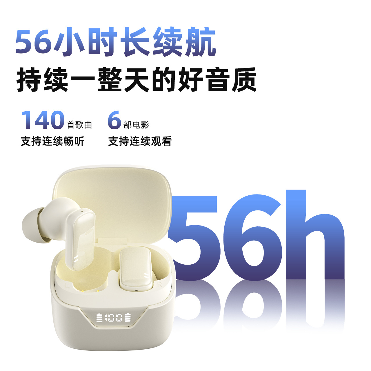 Q922025 New Bluetooth Earphones Wireless Digital Display In-Ear High Sound Quality Ultra-Long Battery Life Bluetooth Earphones