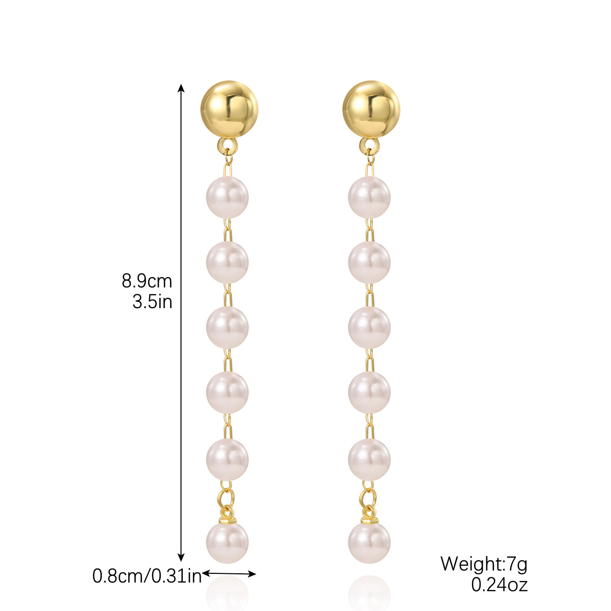 Exclusive long pearl earrings rhinestone irregular baroque pearl long earrings