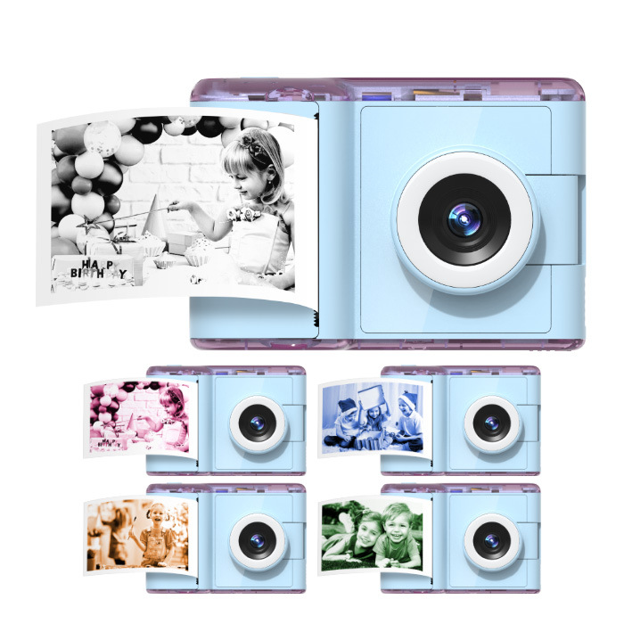 Children's Mini Instant Print Camera with Selfie Function Direct Photo Output Colorful Children's Camera