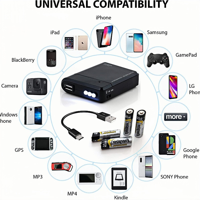 5号 dry battery box emergency charger outdoor phone portable emergency LED light charger