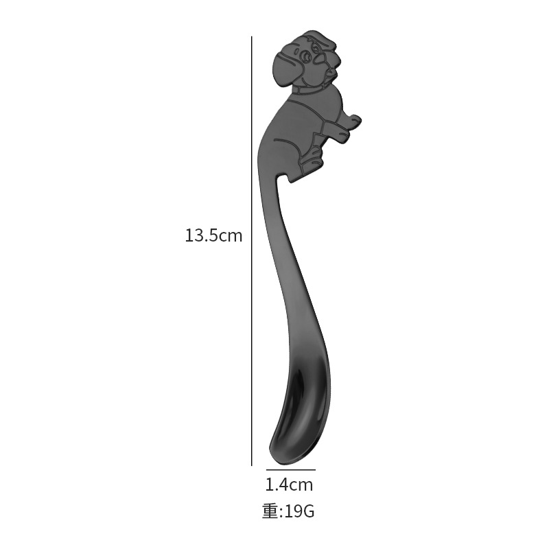 304 stainless steel spoon, line dog tableware, coffee hanging cup spoon, dessert stirring spoon, cartoon spoon