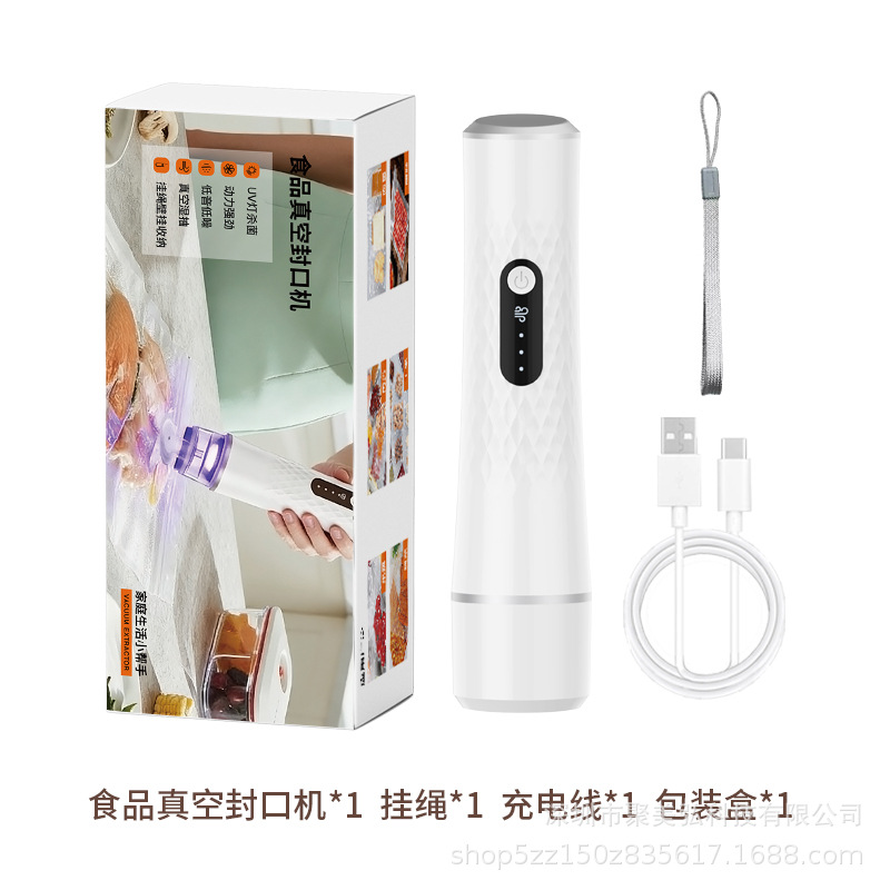 Handheld Vacuum Sealer Mini Electric UV Vacuum Machine Food Packaging Air Pump Intelligent Vacuum Pump Home