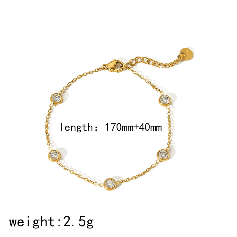 18k gold zircon titanium steel necklace long sweater chain锁骨链 exclusive supply