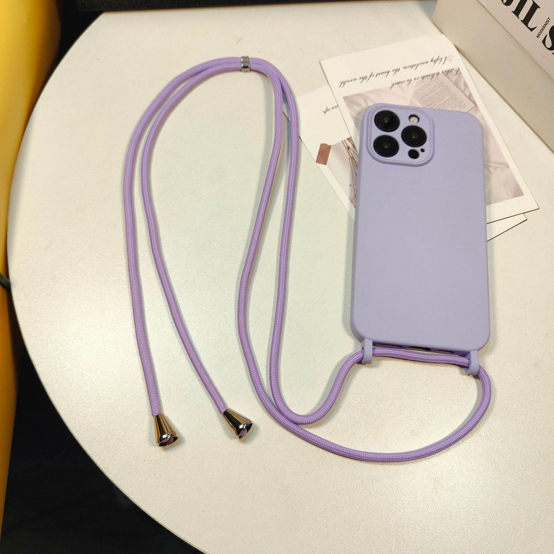 Liquid skin feel iPhone 16 phone case Apple 15 Pro Max adjustable diagonal lanyard 13/14 compatible