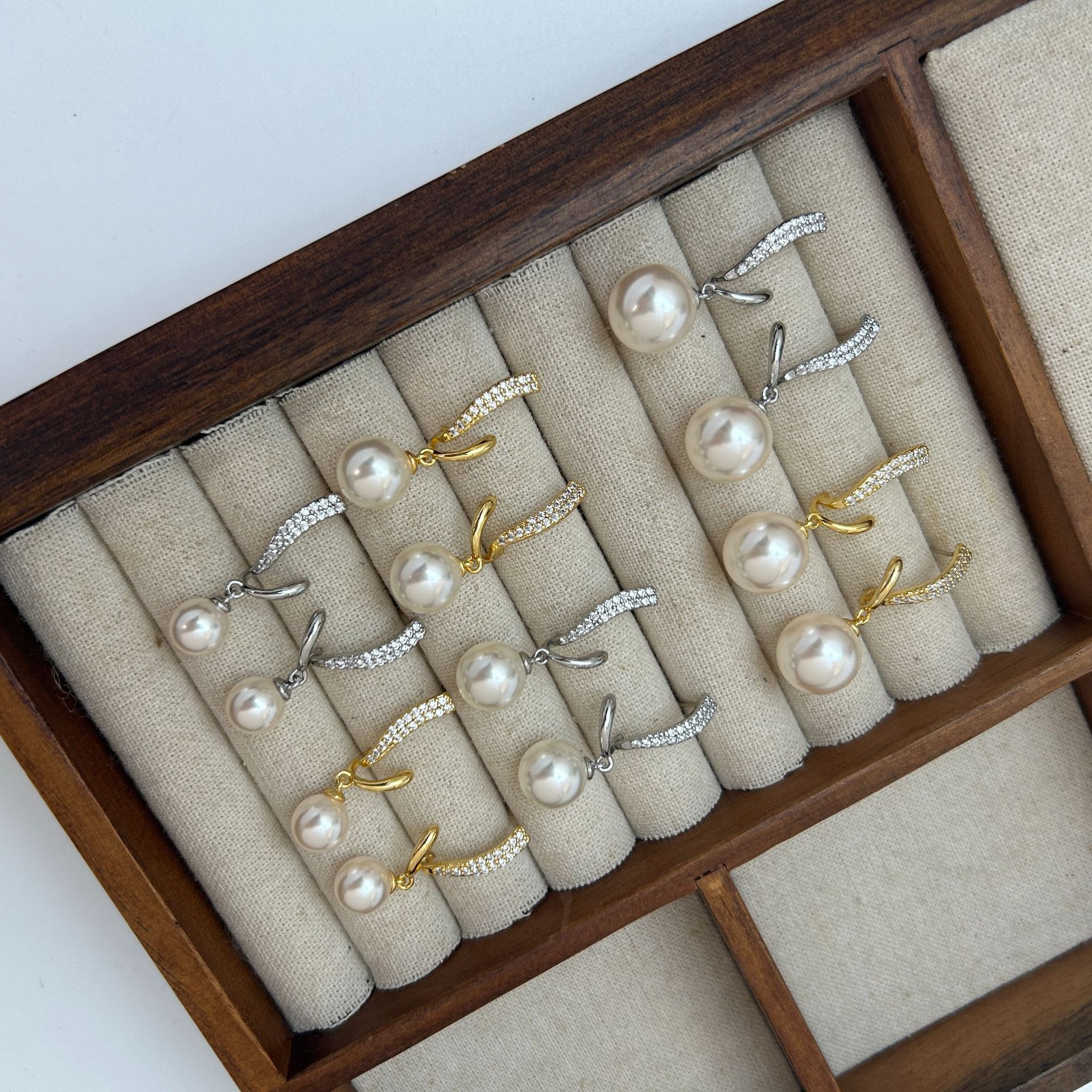 Liu Yifei natural mother-of-pearl pearl zirconia stud earrings earrings 2026 new ear accessories