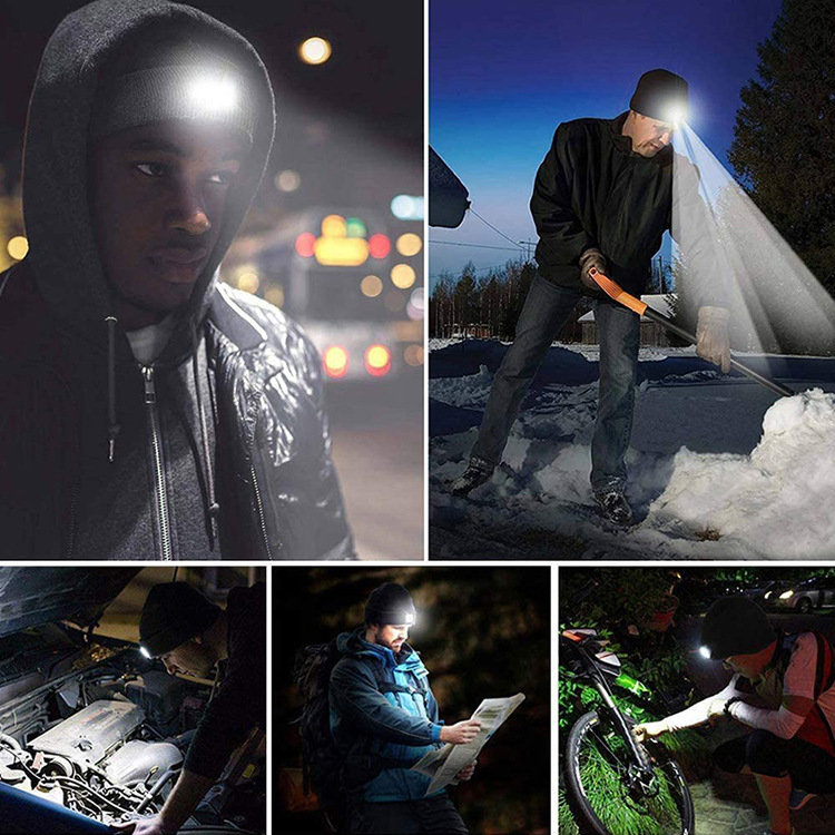 Wireless Bluetooth Headset LED Lamp Hat Night Running Lighting Red Blue Flashing Warning Light Hat Outdoor Night Running
