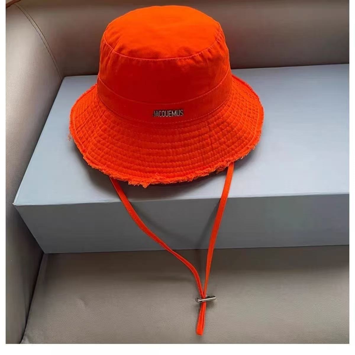 Summer Cotton Washed Raw Edge Fisherman Hat for Men and Women, Outdoor Vacation Sun Hat, Drawstring Sun Hat, Basin Hat