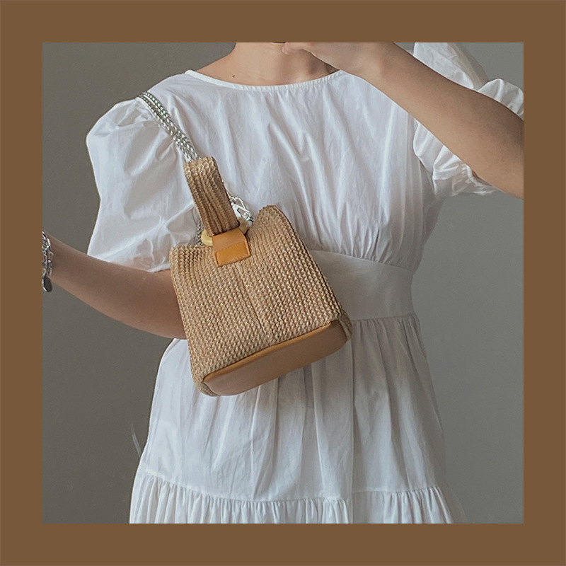 Cute Handwoven Straw Bag for Girls 2026 New Summer Chain Bag Single Shoulder Woven Bag