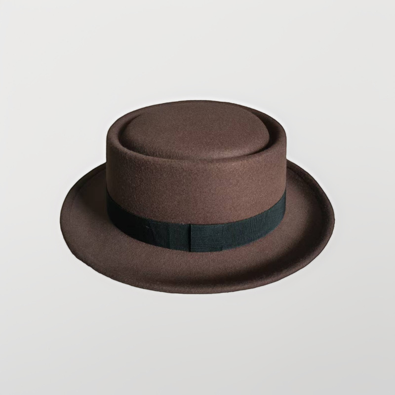 2025 Autumn/Winter New Fedora Flat Top Flat Brim Decorative Hat Franchise