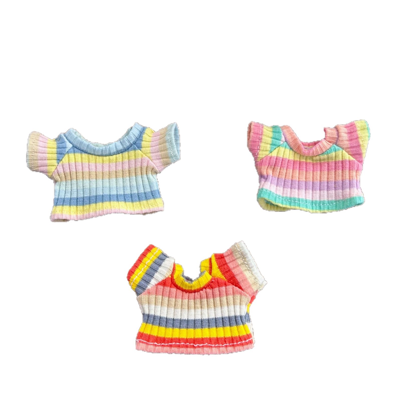 10cm doll clothing rainbow sweater kt cat Labubu outfit accessory plush toy replacement accessory wholesale