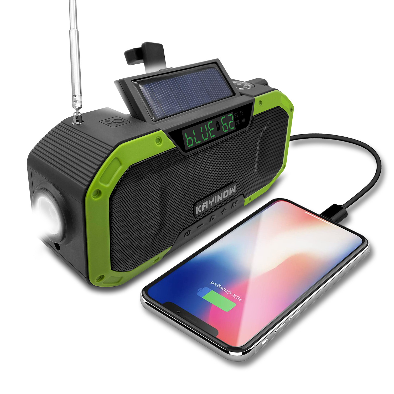 Bluetooth speaker radio outdoor camping hand-crank solar charging card multifunctional emergency disaster radio