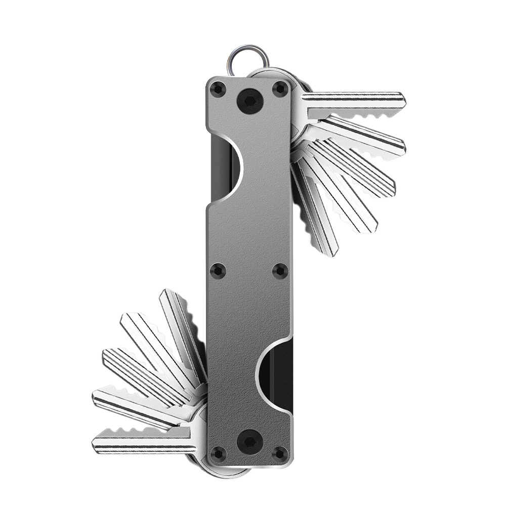 2025 New Double-Head Metal Keychain Aluminum Alloy Key Clip Multi-Key Organizer Holds 2-6 Keys