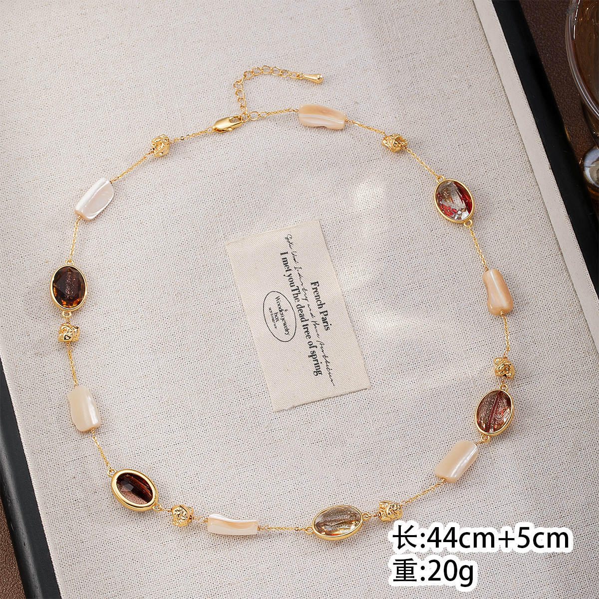 Jewelry Set Abalone Shell Autumn Winter Earring Necklace Set Milad Style Women's Jewelry Set Vintage Jewelry