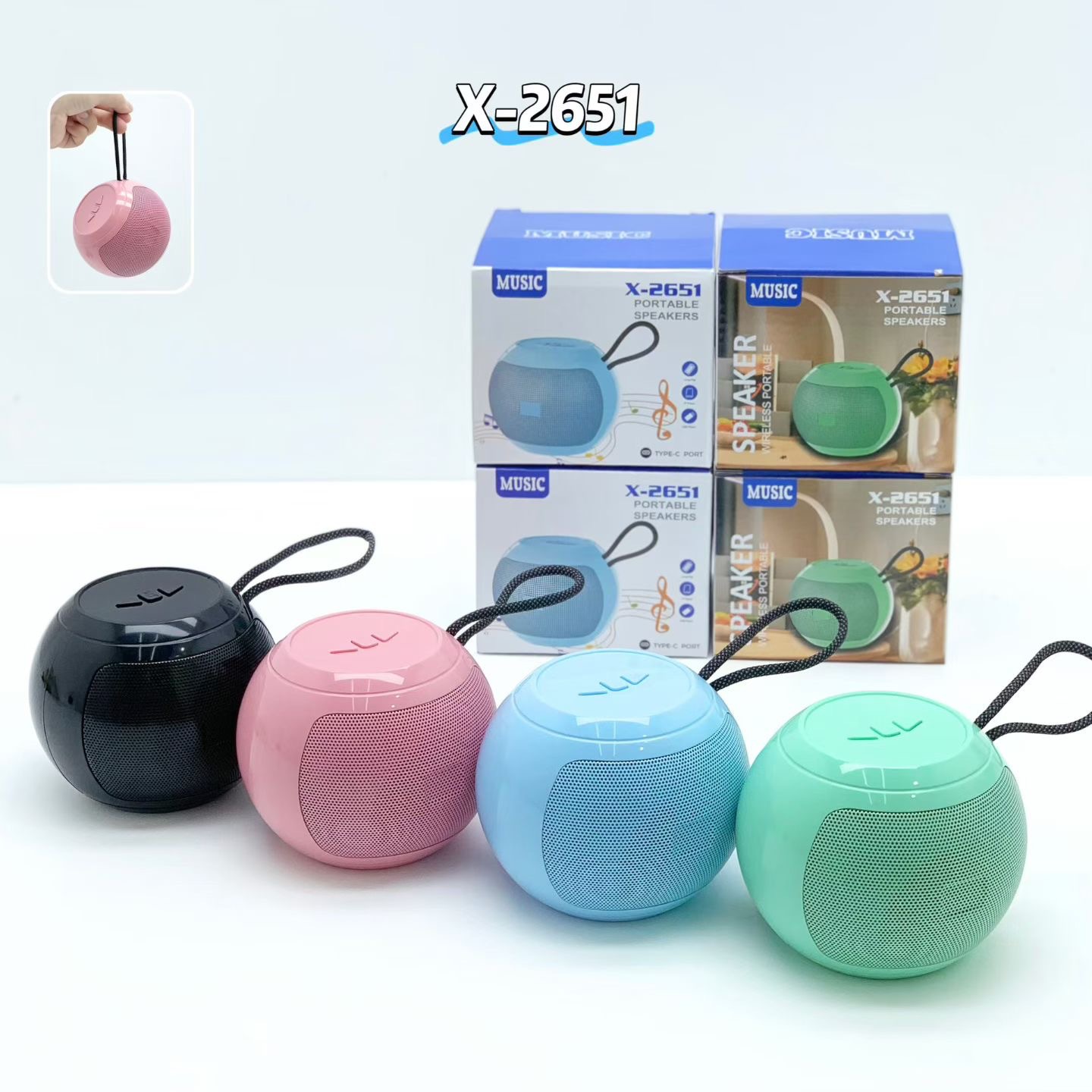 New X-2651 Wireless Bluetooth Speaker Outdoor Mobile Handle Portable Mini Card Subwoofer Speaker