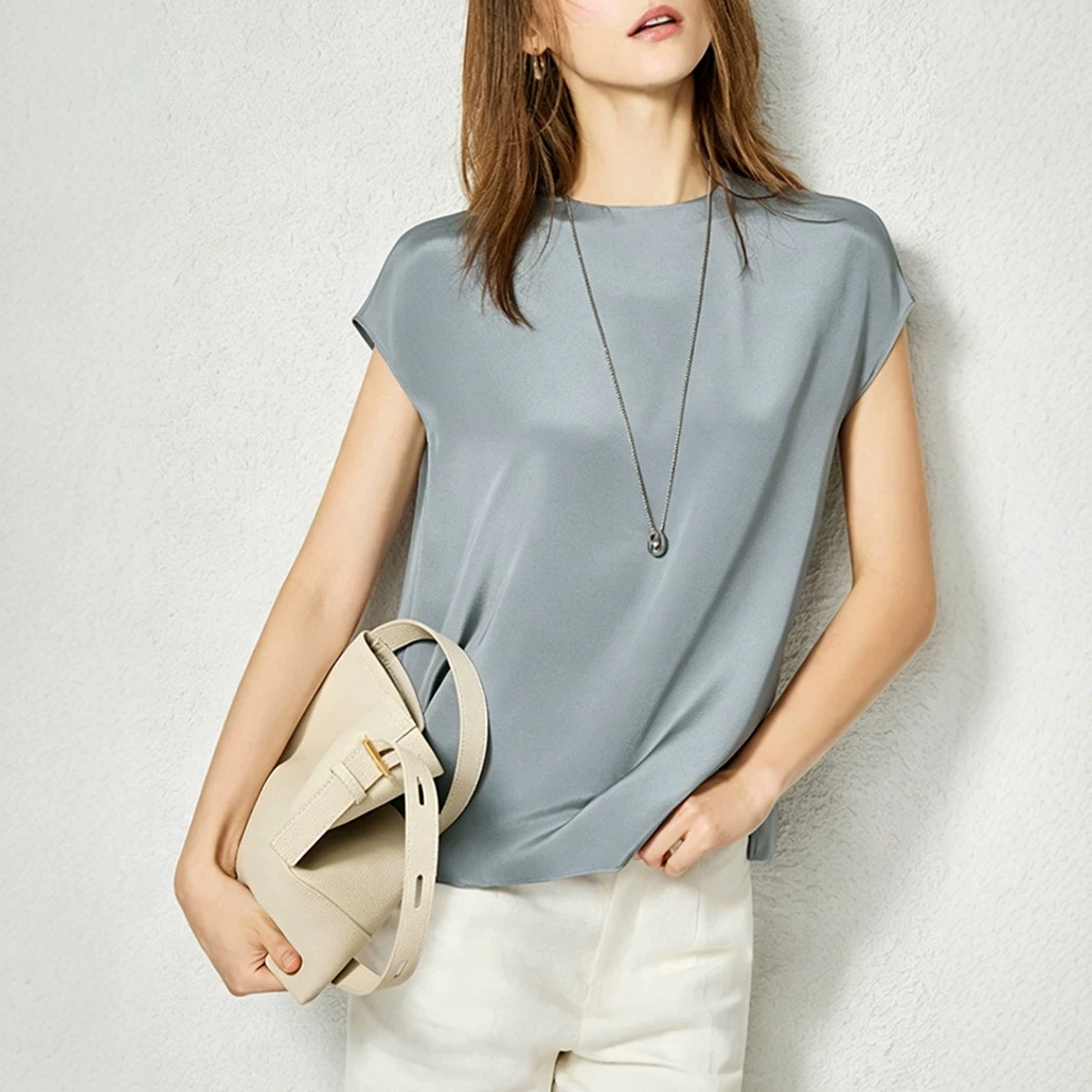 Heavyweight Silk Top Women 2026 Summer New SS832 Loose Commute Mulberry Silk Short Sleeve