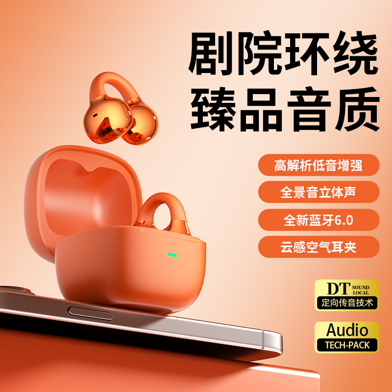 2026 New Bluetooth Earphone Non-in-ear Clip-on Long Battery Life Sports Running High Sound Quality Dedicated Noise Cancelling