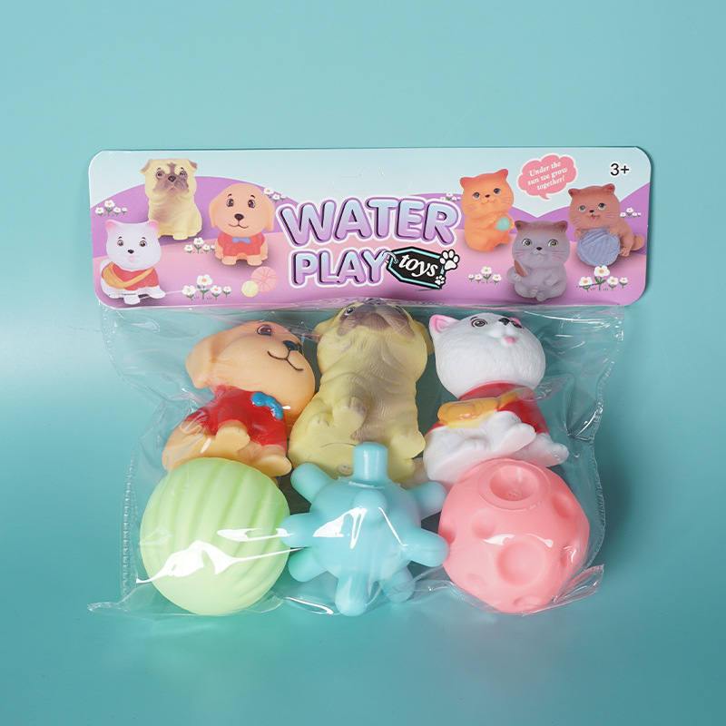 Cross-Border Baby Hand-Grabbing Ball Toy Manhattan Children's Soft Rubber Touch Massage Vinyl Educational Bath Toy Ball