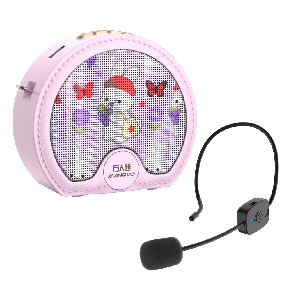 Charming K2 Wireless Headworn Microphone Small Bee Amplifier Teacher Classroom Tour Guide Special Large Speaker