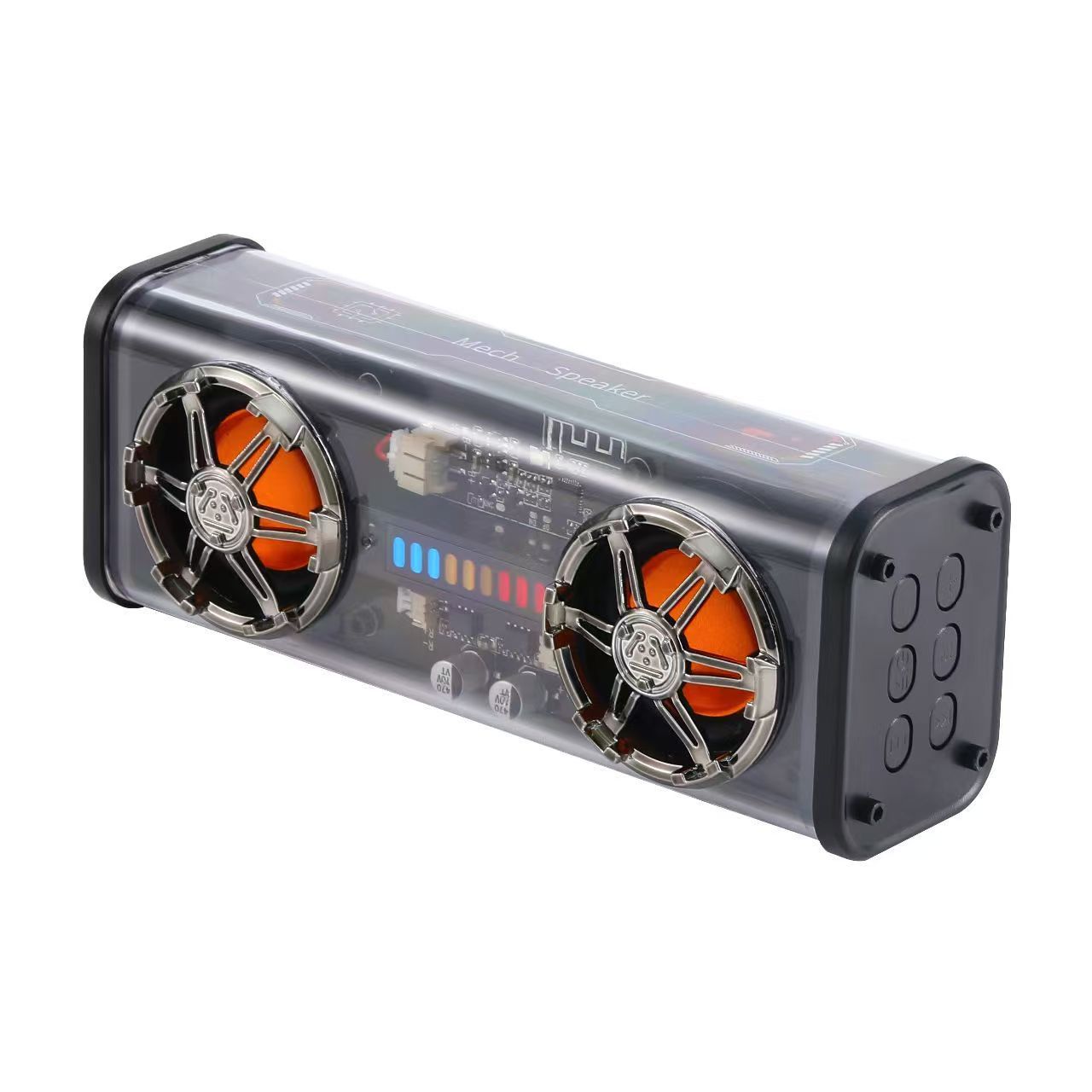 Transparent Armor Bluetooth Speaker Wireless Outdoor Colorful Lights Subwoofer Series Small Steel Cannon Speaker