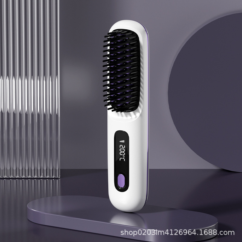 Wireless Straightening Comb Negative Ion Straightening Comb Portable Straightening Curling Dual Use Hair Comb
