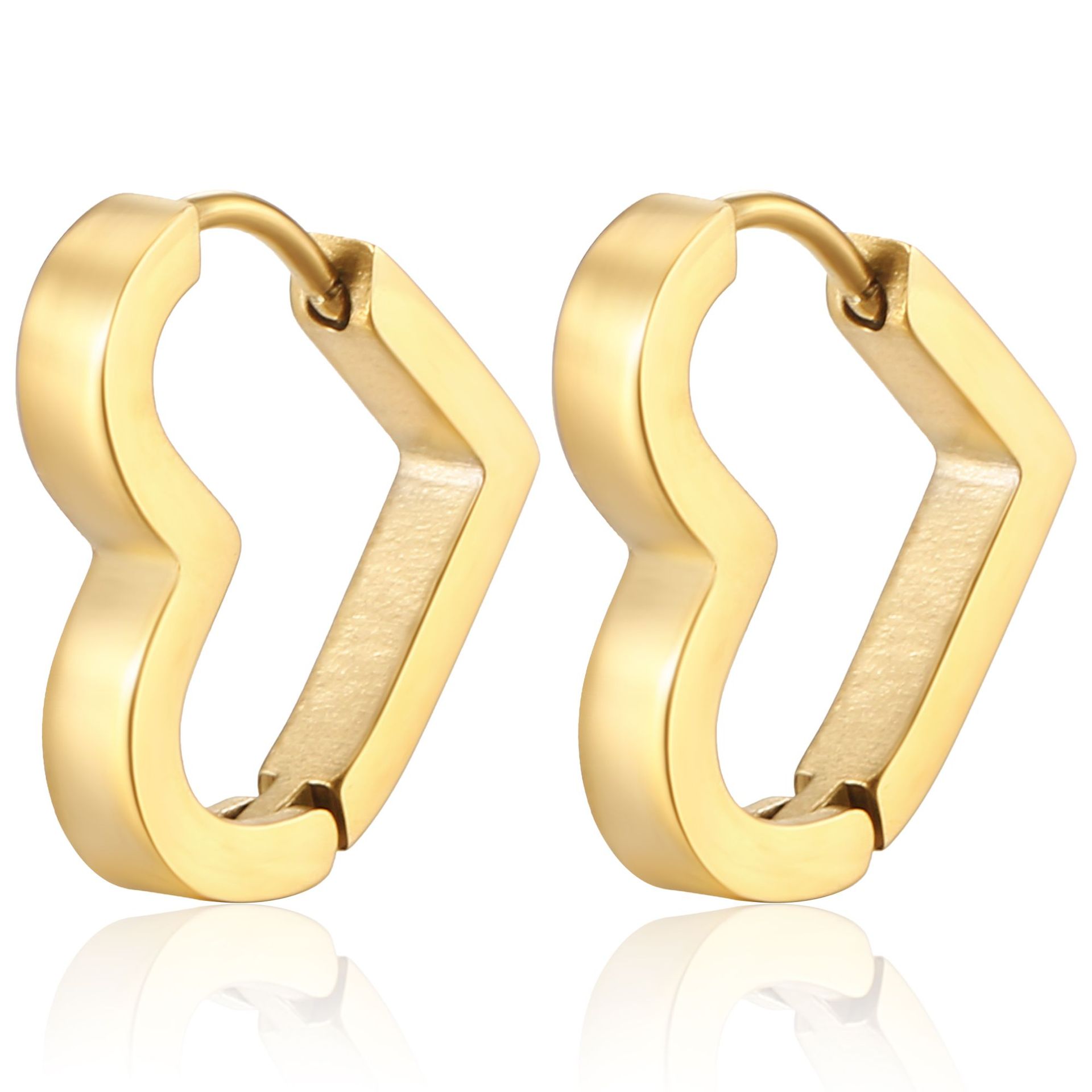 Exclusive stainless steel ear clips for women, hand-polished geometric earrings, furnace real gold ear accessories